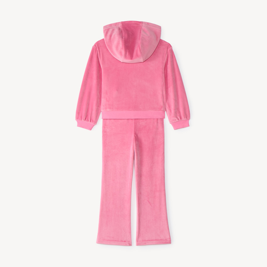 Ensemble en velours gilet à capuche + jogging fille 