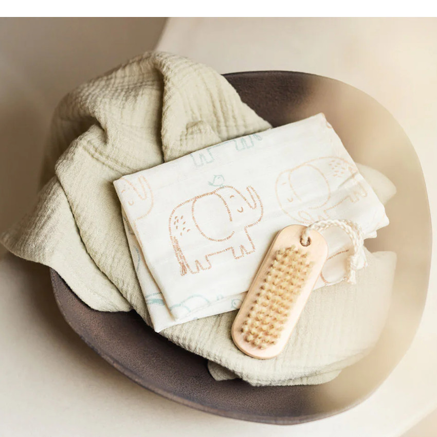 Lange Tetra gaze de coton Small - 70x70 cm - Elephant Tales - 3 pcs 