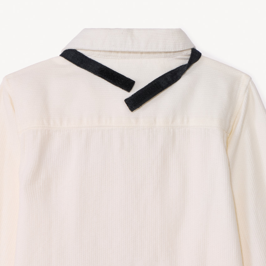 Chemise manches longues avec noeud papillon amovible pour bébé garçon 