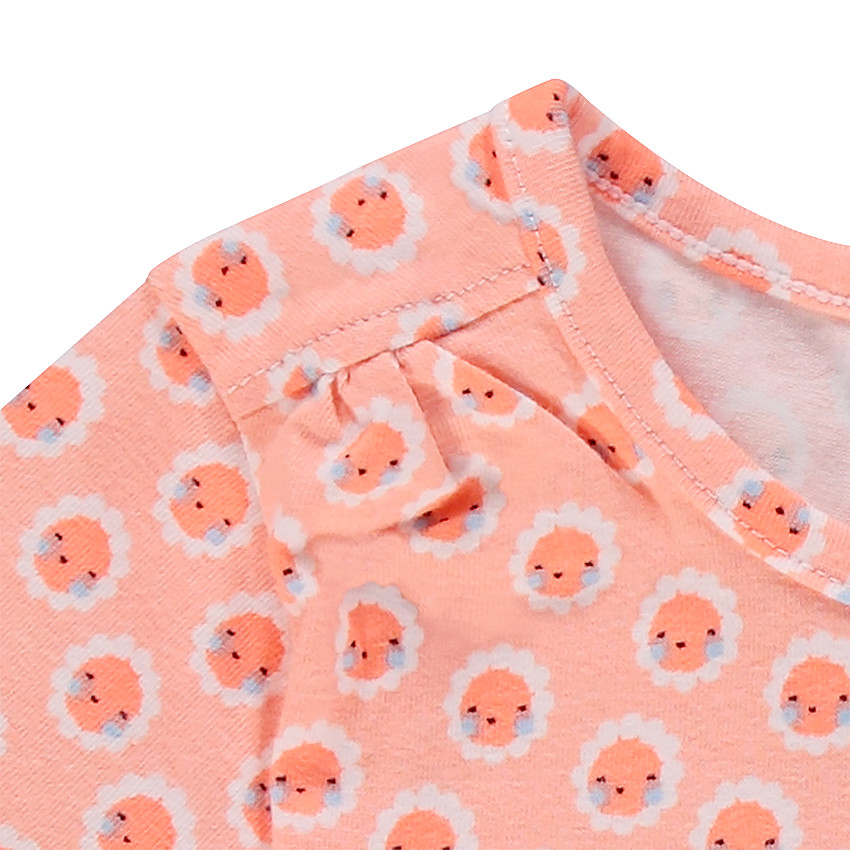 Tee-shirt manches courtes imprimé fleurs fantaisie 