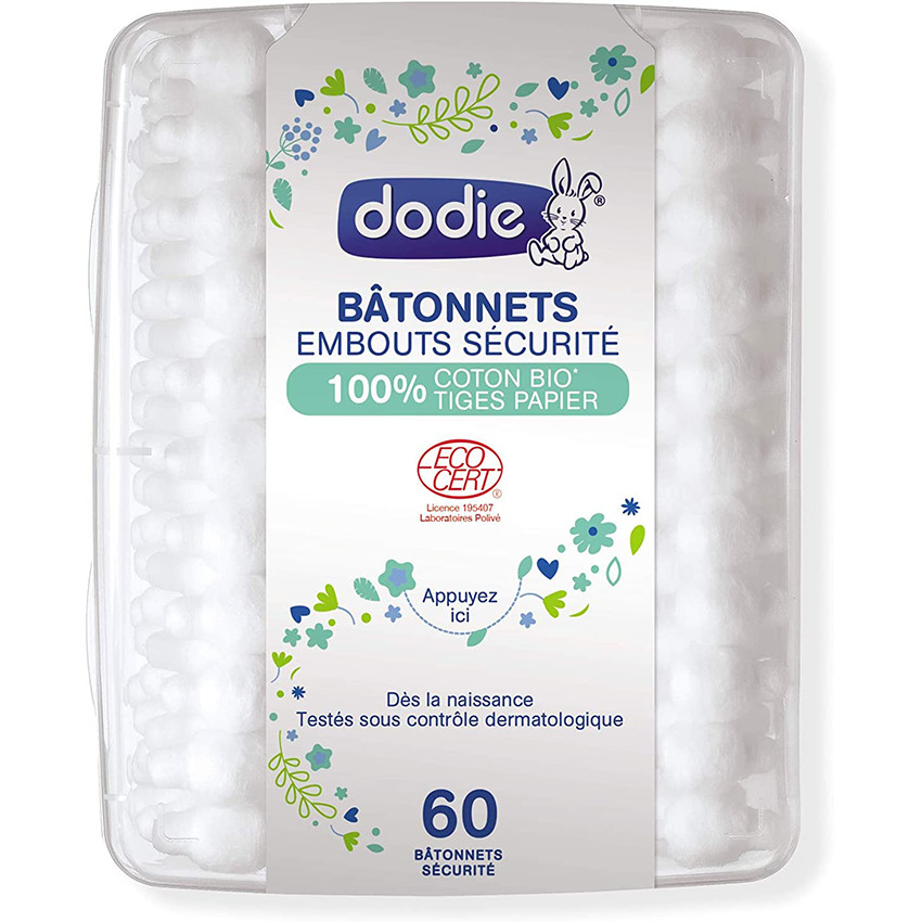 Boîte de 60 bâtonnets en coton Bio pour bébé  