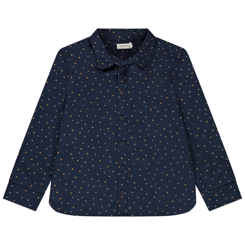 Chemise manches longues imprimé pois pour garçon