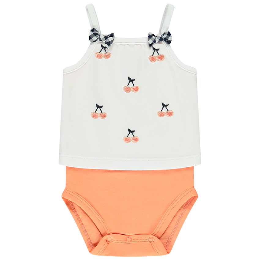 Body à bretelles avec broderies pour bébé fille