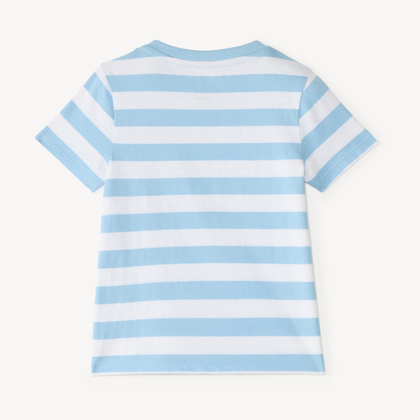 T-shirt à rayures print robot pour bébé garçon 