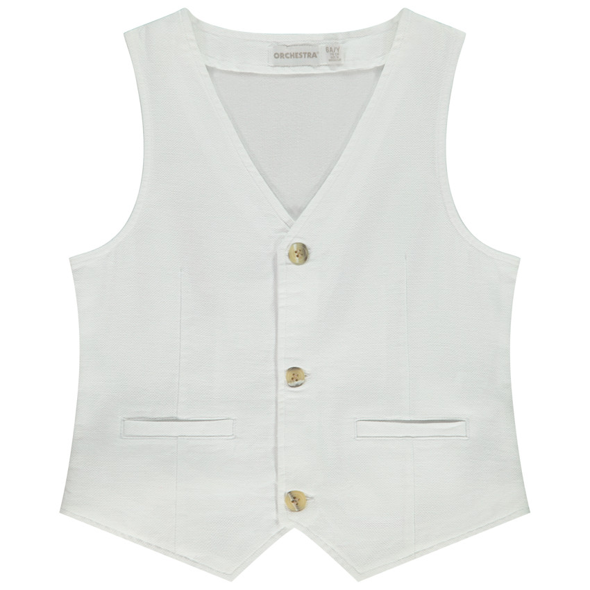 Gilet serveur en toile avec poches pour garçon