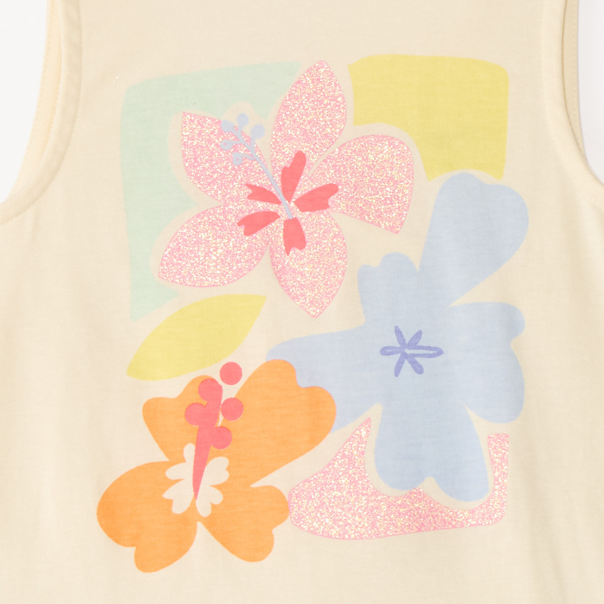 Ensemble 2 pièces débardeur + jupe-short print fleuri pour fille 