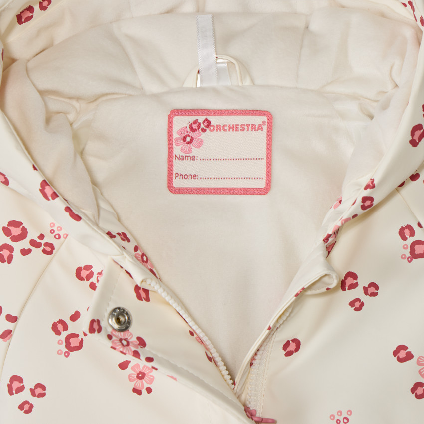 Parka gomme doublée en sherpa imprimé fleuri pour bébé fille 