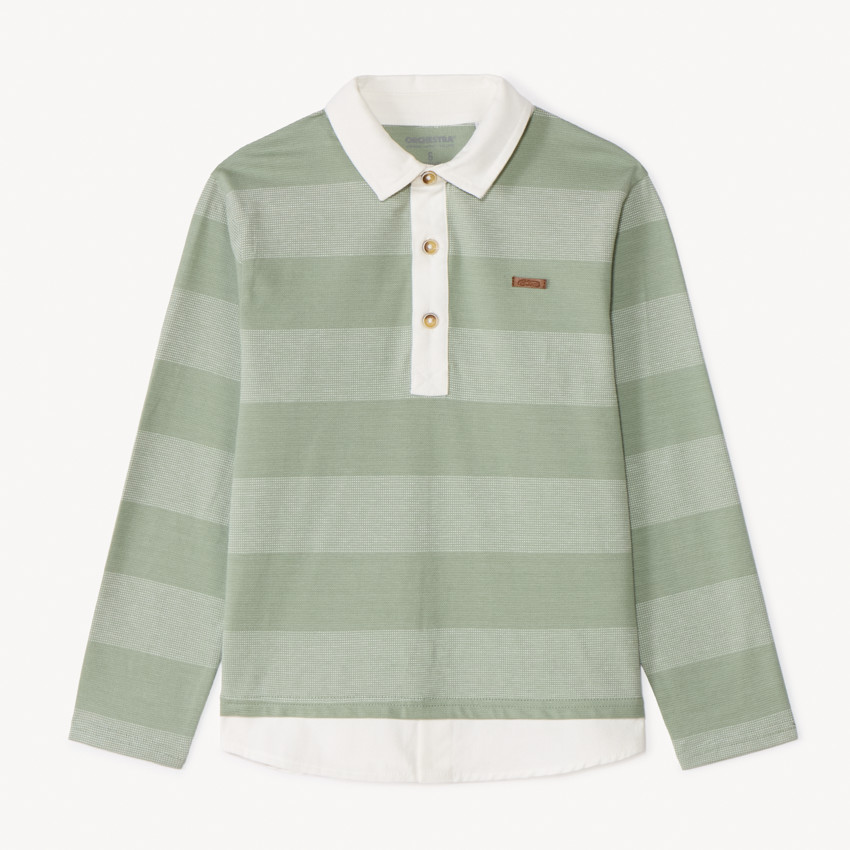 Polo manches longues rayé pour garçon 