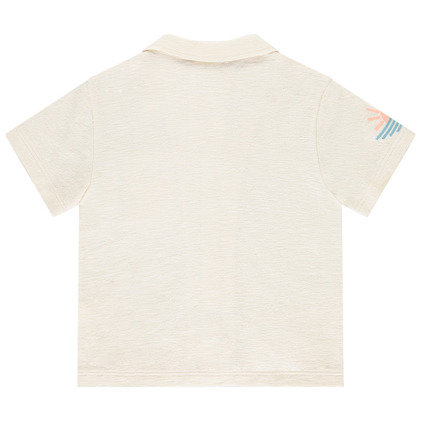 Chemise manches courtes uni avec broderie pour garçon  