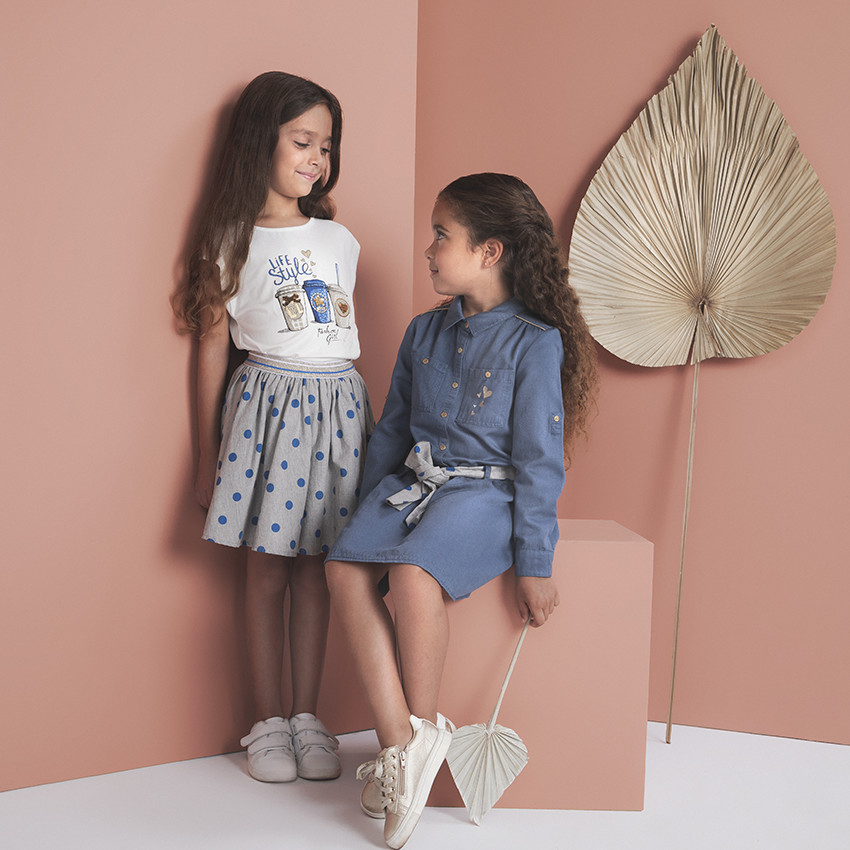 Robe chemise en lyocel manches longues pour fille 