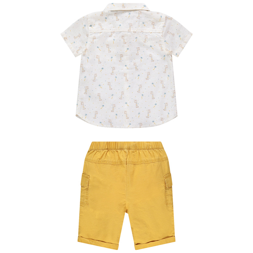 Ensemble avec chemise imprimée girafes et bermuda à poches 