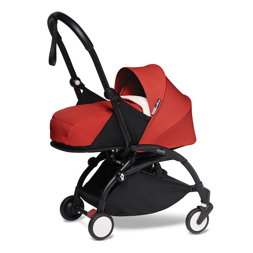 Poussette complète YOYO² nouveau pack 0+ et 6+ châssis noir - Rouge 