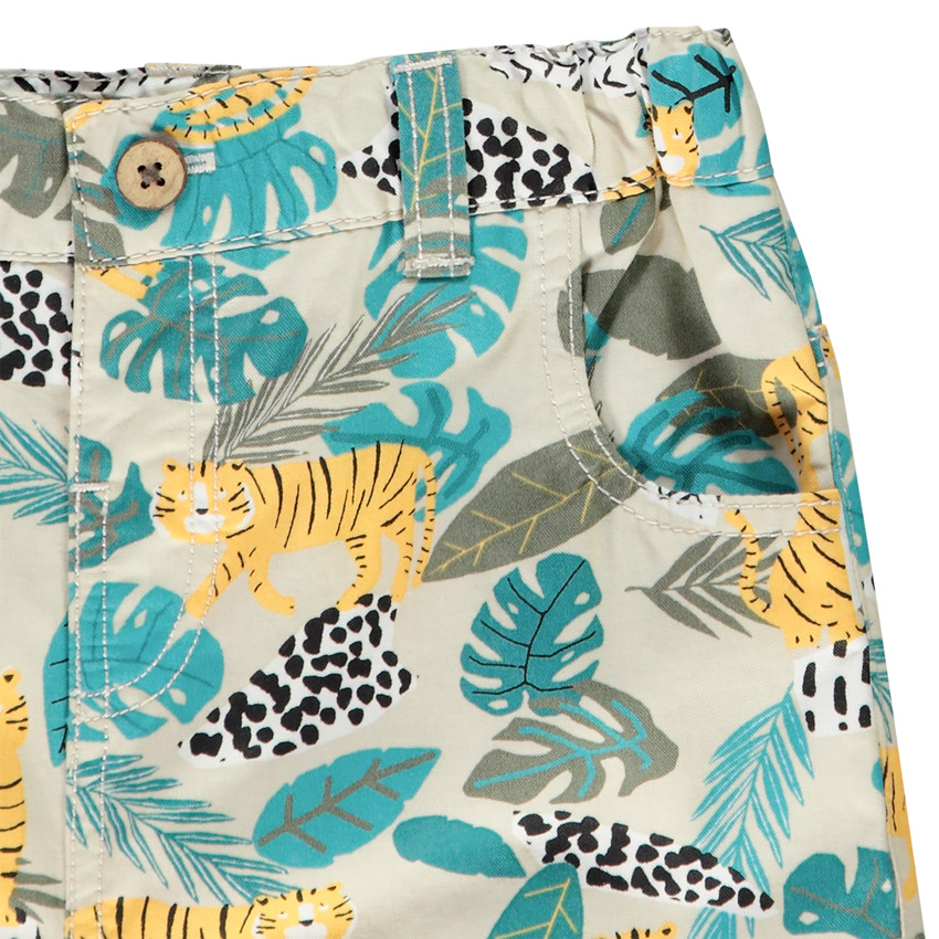 Bermuda en coton imprimé jungle pour bébé garçon 