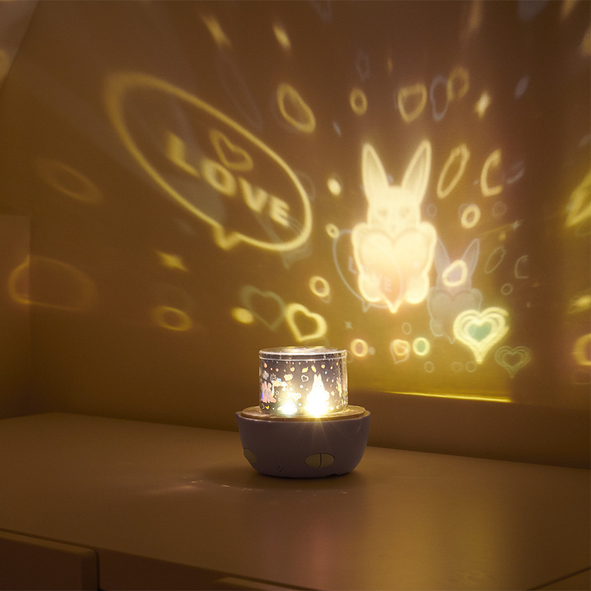 Veilleuse musicale sans fil avec projection Mia le chat 