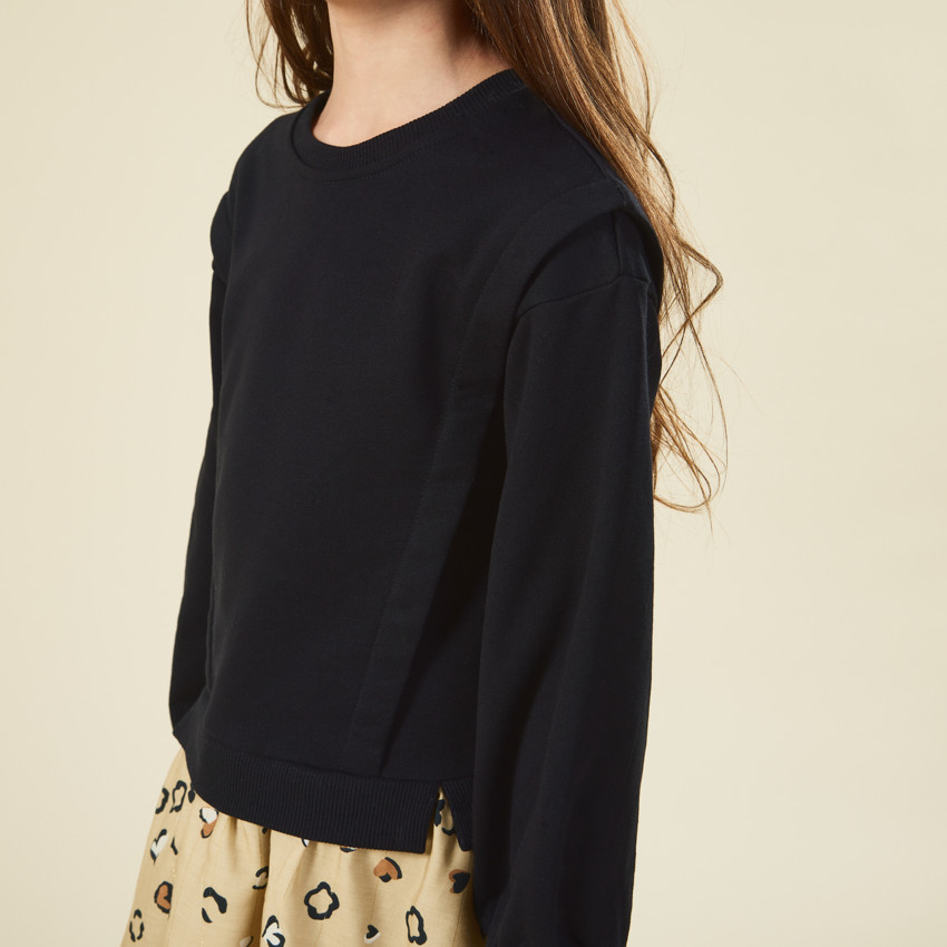 Robe molleton effet 2 en 1 imprimé tacheté pour fille 