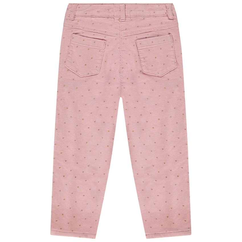 Pantalon slim en velours milleraies imprimé étoiles pour bébé fille 