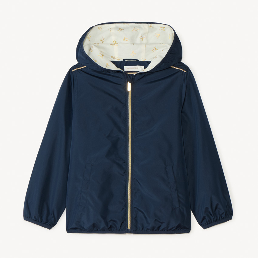 Coupe-vent à capuche en toile imperméable pour fille