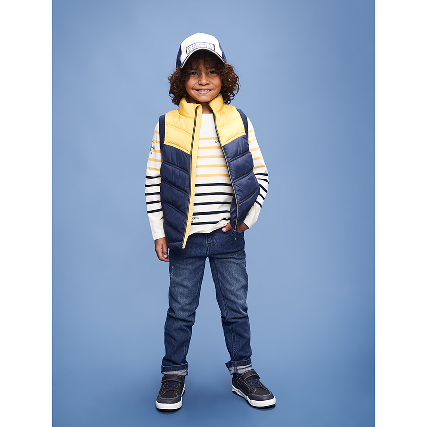 Doudoune sans manches matelassée effet colorblock pour garçon 