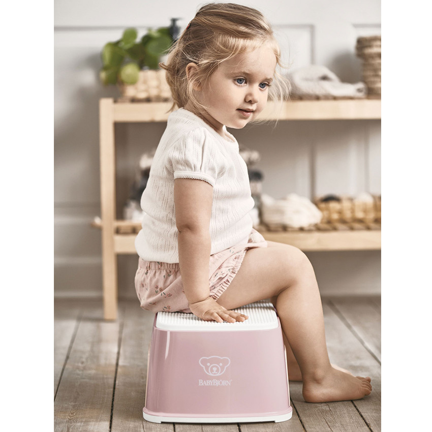 Marchepied - Rose pastel/Blanc 