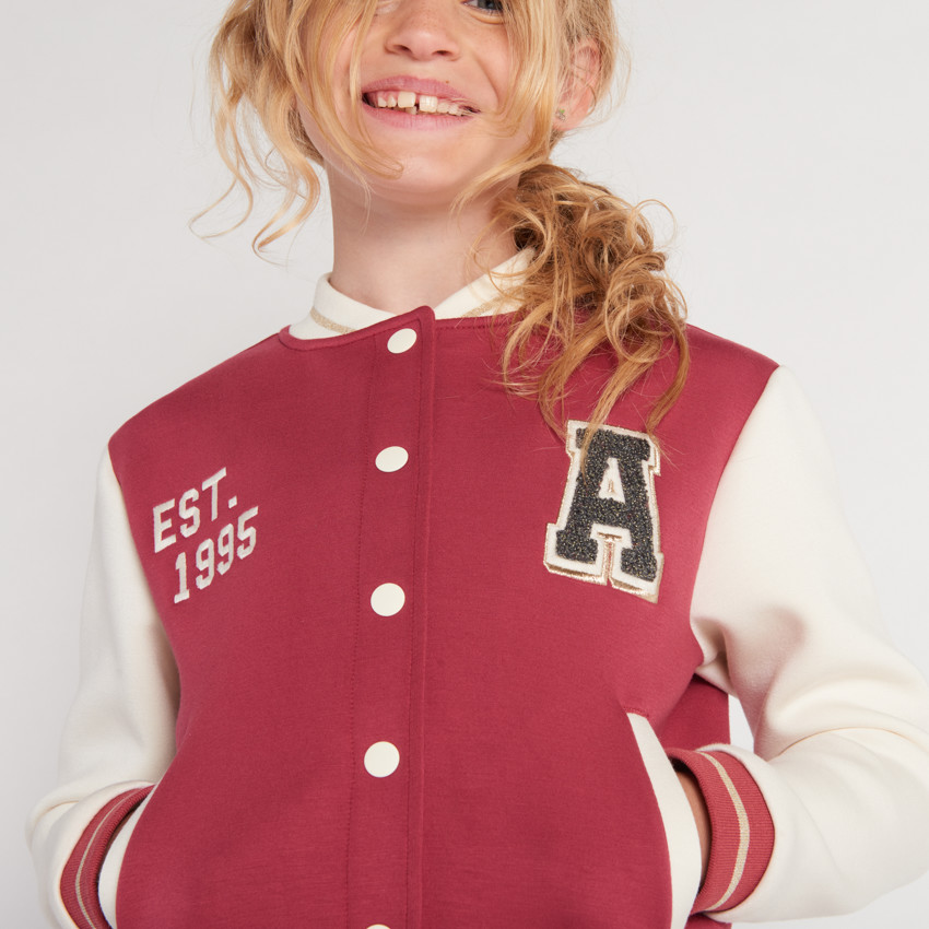 Gilet en molleton à col teddy effet colorblock pour fille 