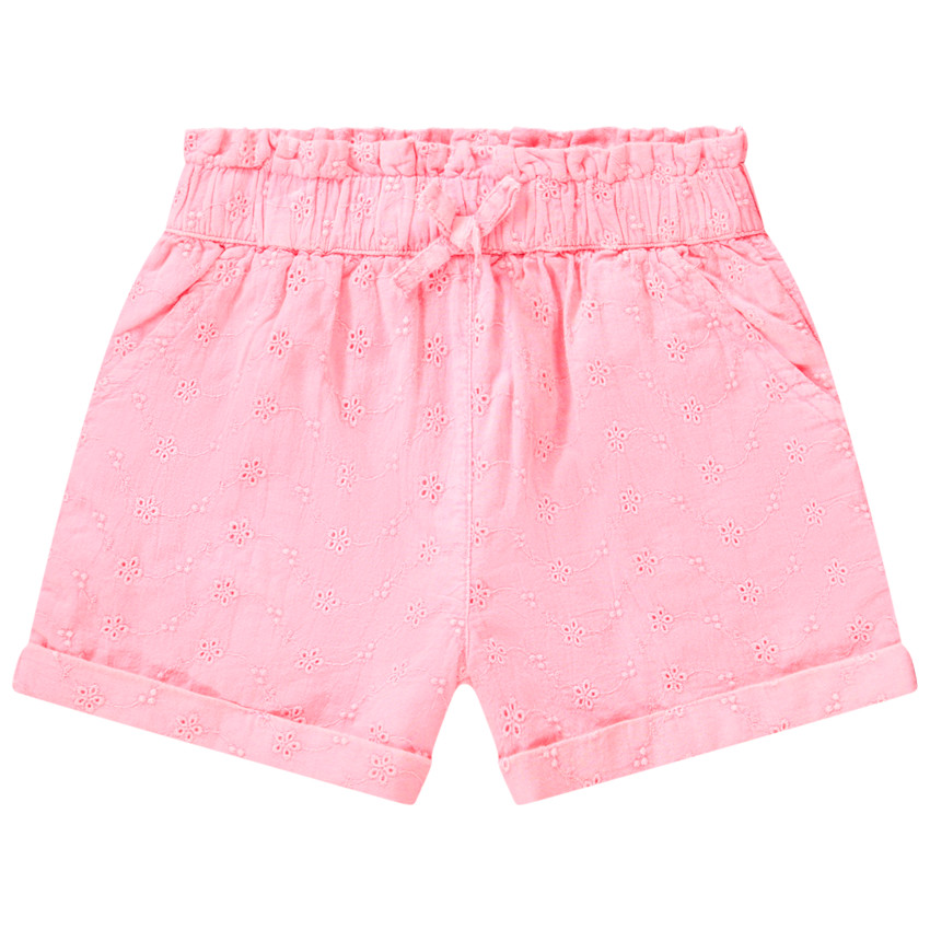 Short taille haute en broderie anglaise doublé pour fille 