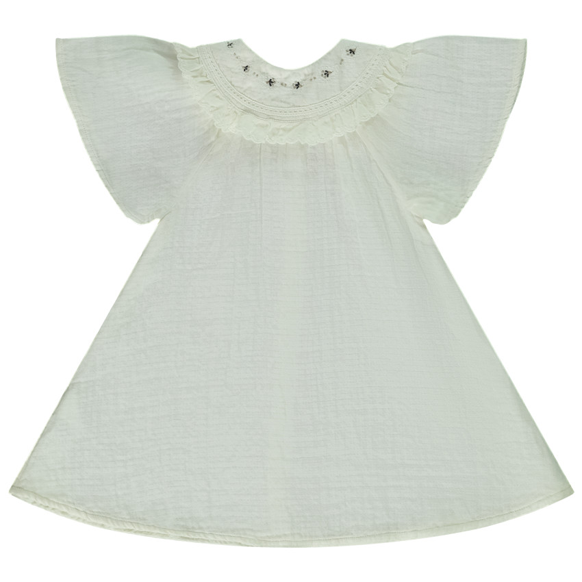 Tunique manches courtes à col claudine pour bébé fille 