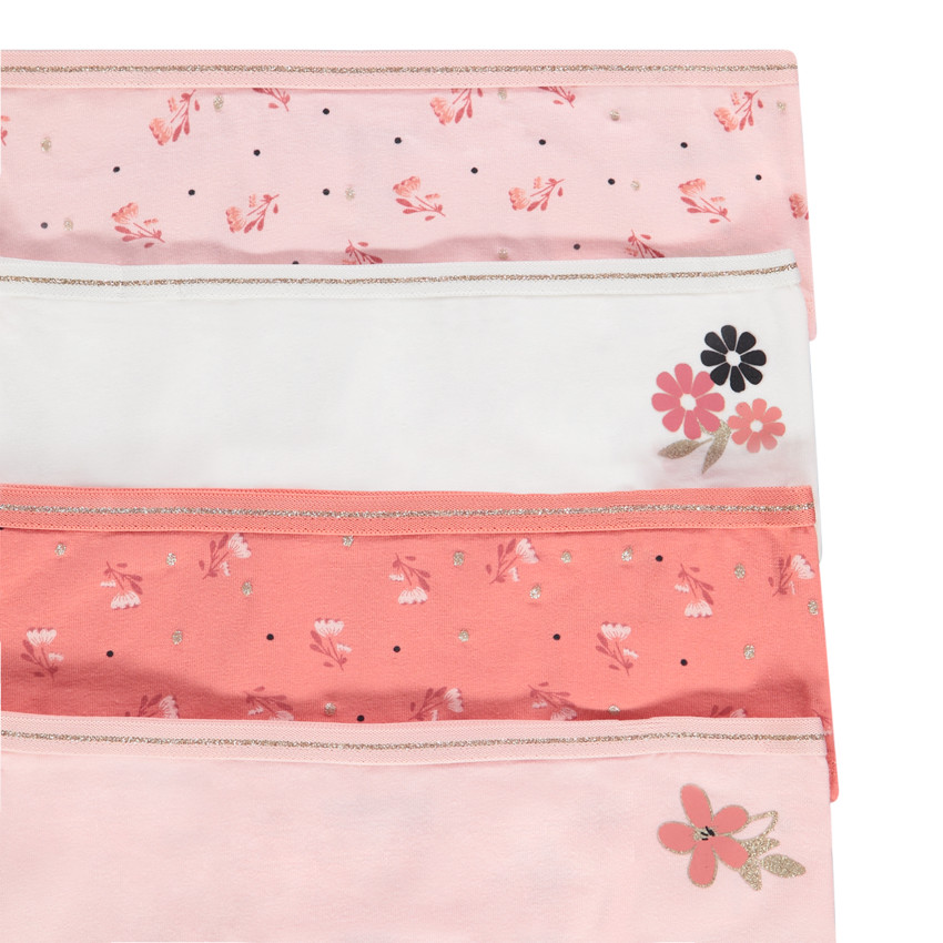 Lot de 4 shorties fantaisie motifs floraux pour fille 