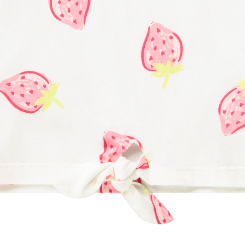 Crop top manches courtes imprimé fruits pour fille 