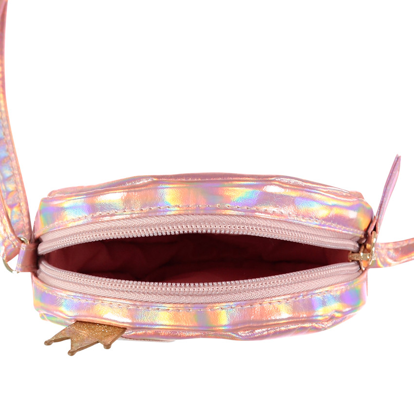 Sac bandoulière iridescent avec cygne patché 