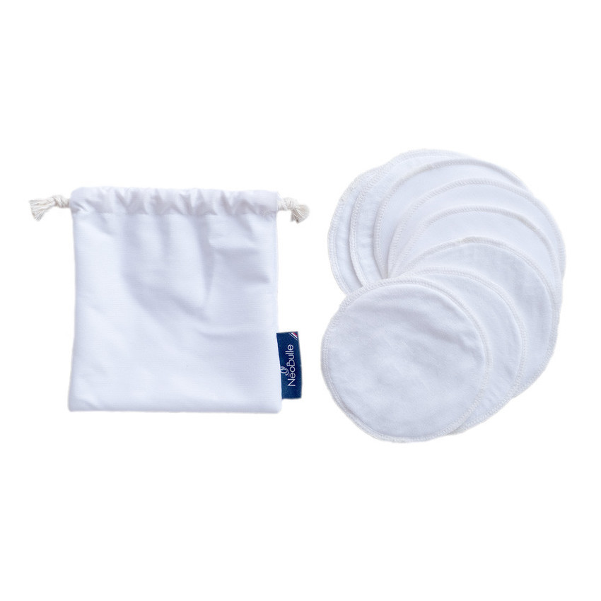 kit de 8 coussinets d&#39;allaitement lavables - blanc