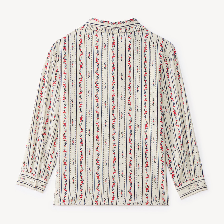 Chemise fille manches longues imprimée fleurie 