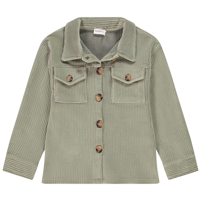 Veste côtelée oversize en velours pour enfant fille Main Veste côtelée oversize en velours pour enfant fille
