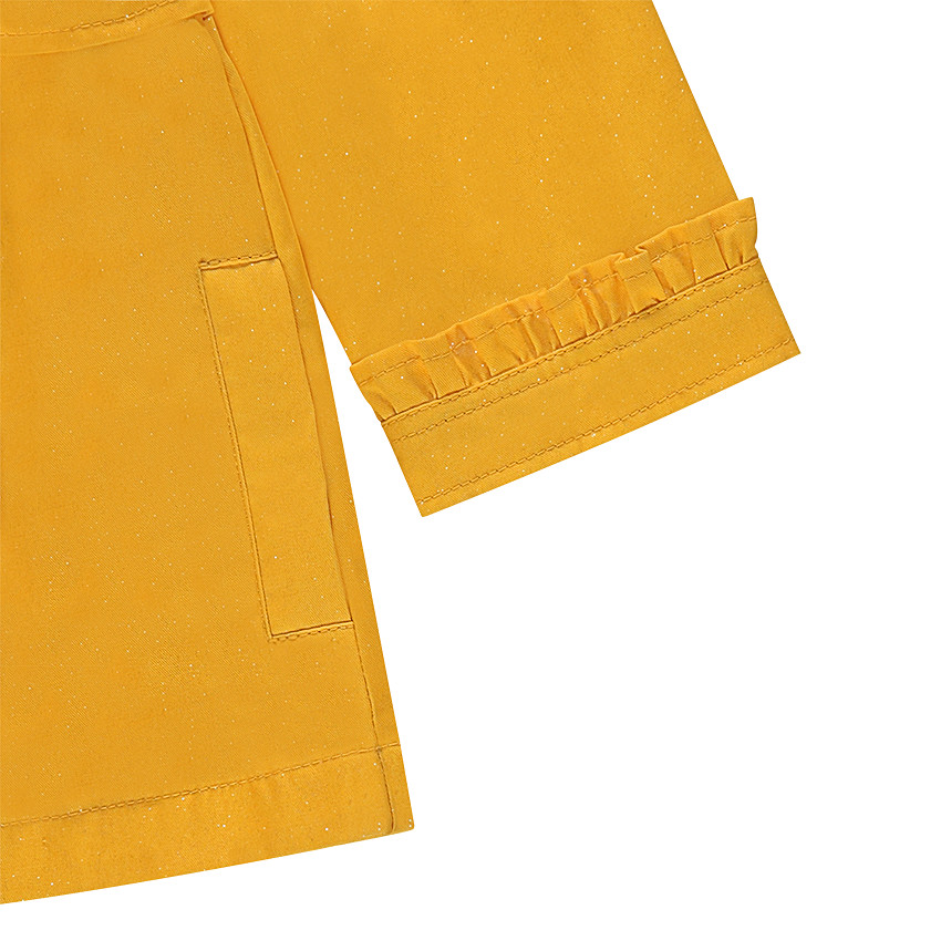 Trench jaune pailleté à col Claudine 