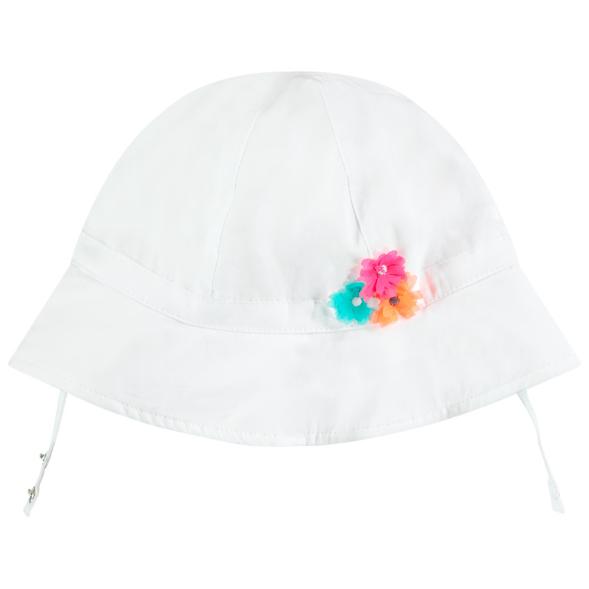 Charlotte en coton avec fleurs en relief pour bébé fille 