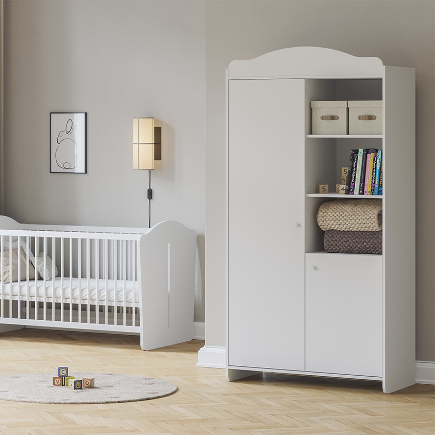 Armoire 2 portes Megève blanc 