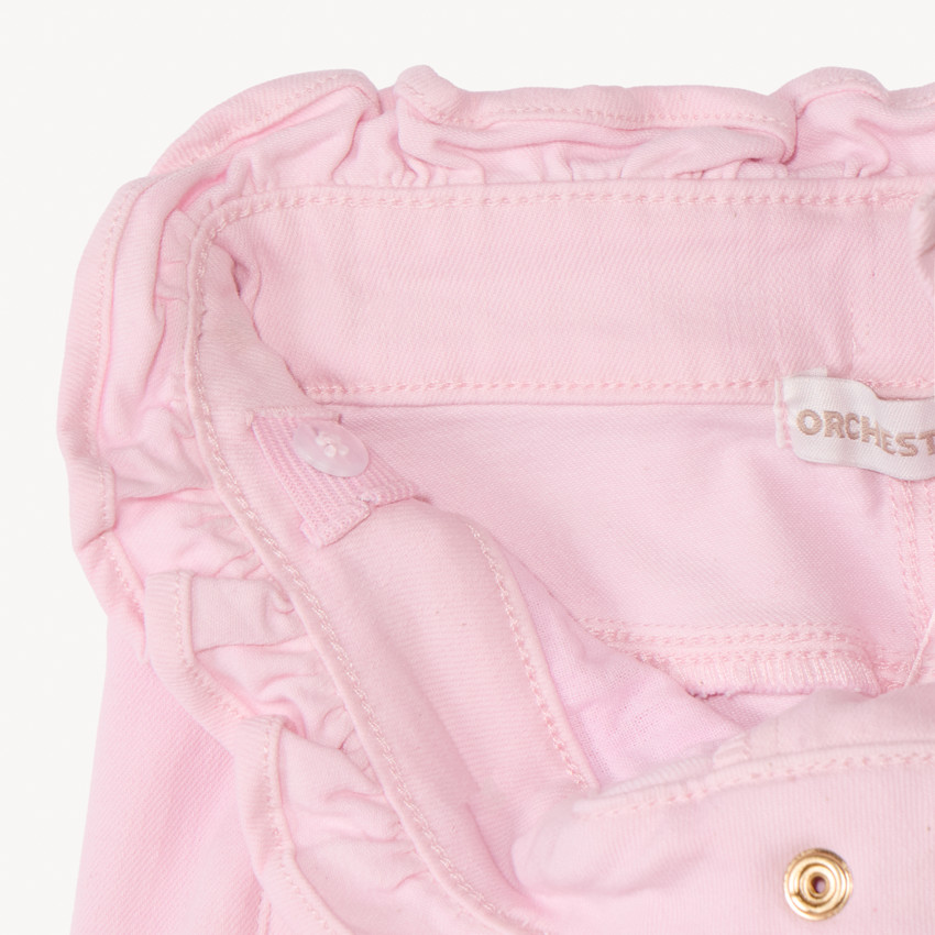 Jean paperbag uni à nouer pour fille 