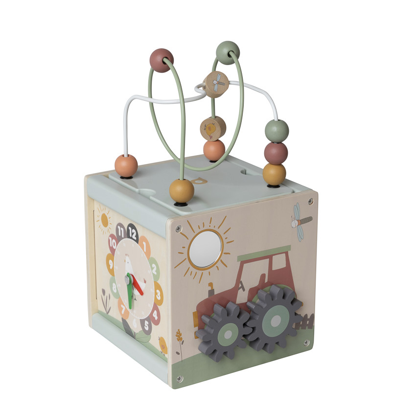 Cube multi-activités en bois Ferme