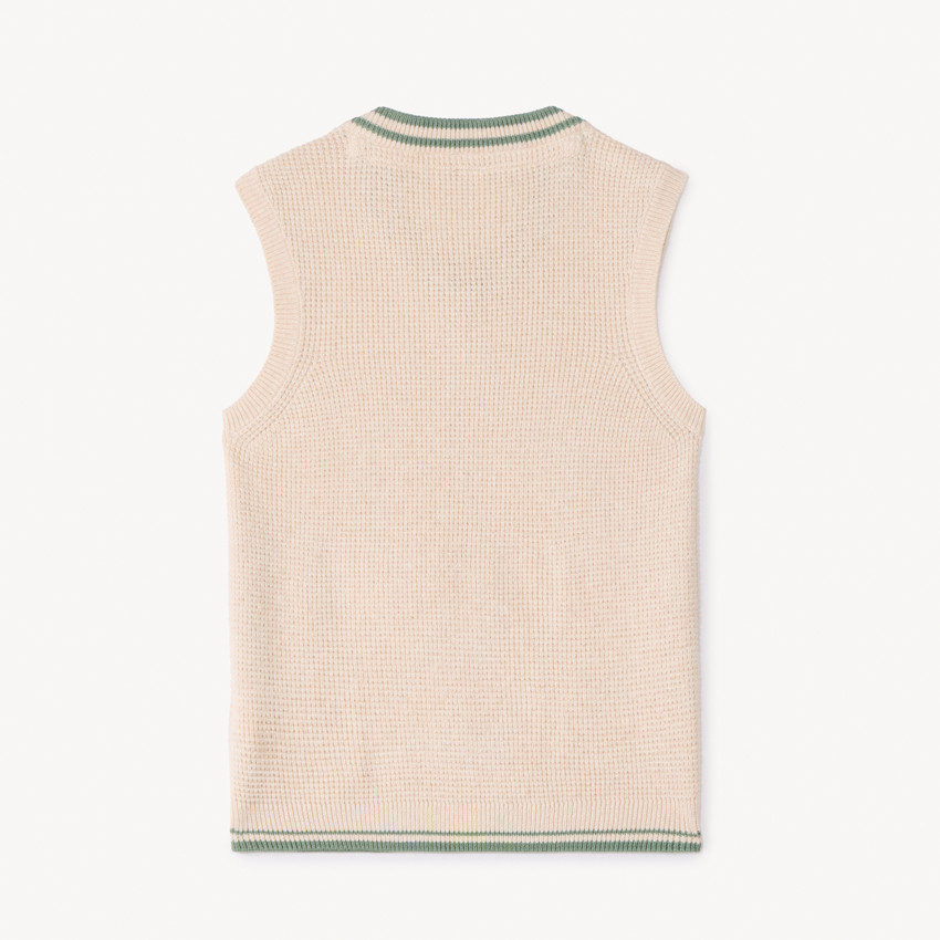 Pull sans manches en tricot uni pour bébé garçon 