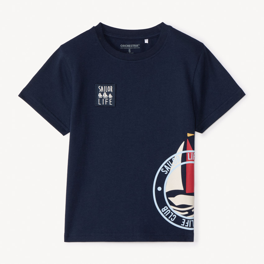 T-shirt manches courtes print bateau pour garçon 