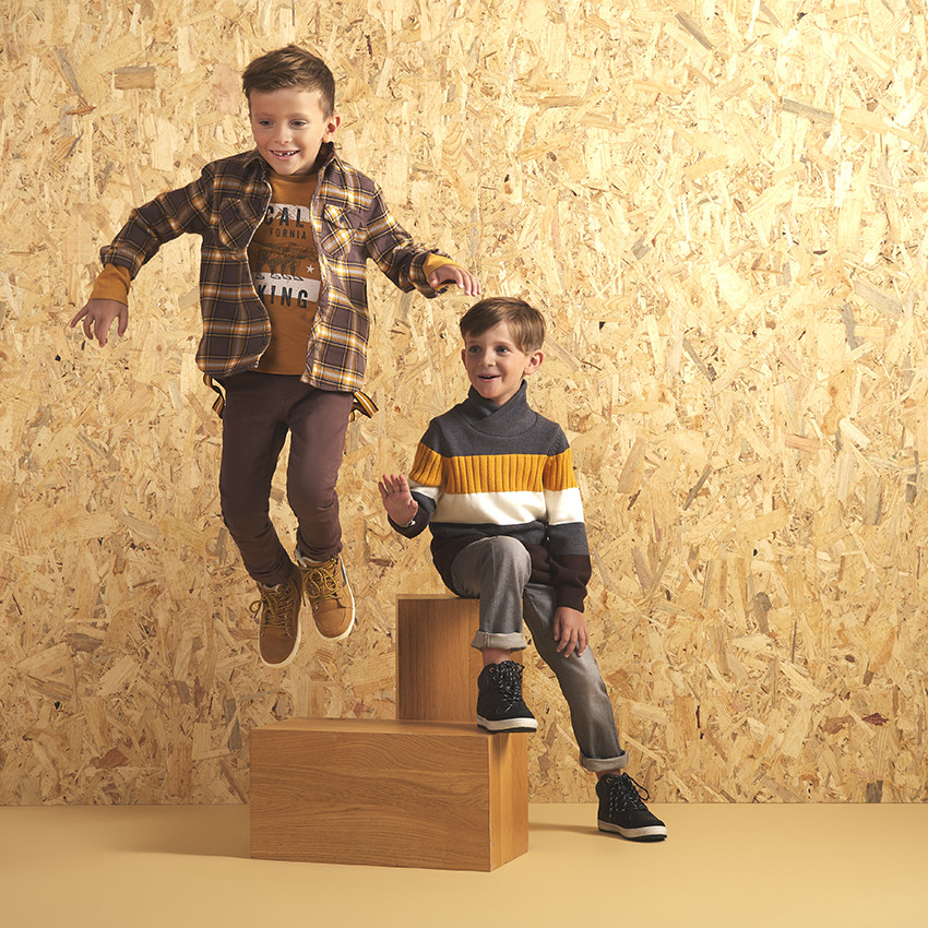 Chemise manches longues à carreaux pour enfant garçon 