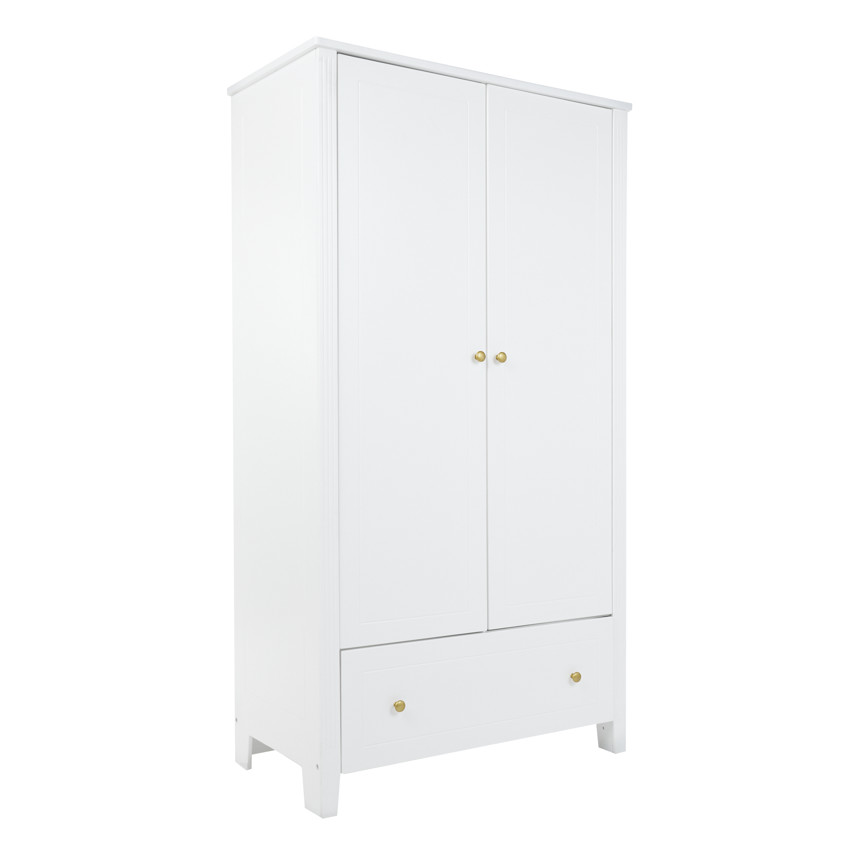 Armoire Charlie 2 portes et 1 tiroir - Blanche 