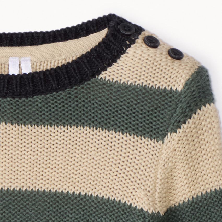 Pull manches longues en tricot à rayures pour bébé garçon 