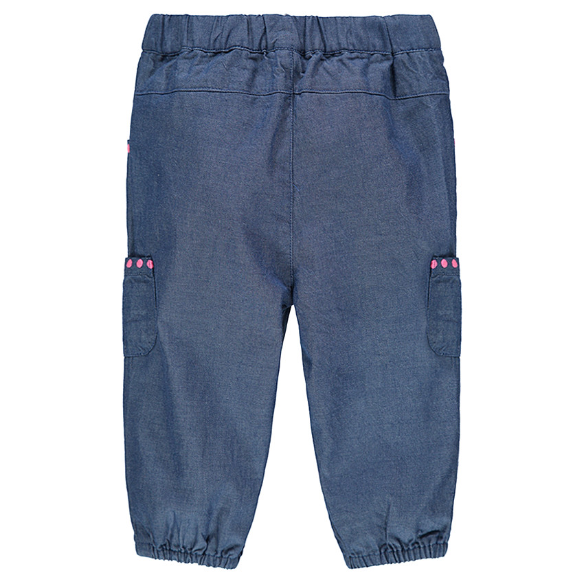 Pantalon en chambray avec détails brodés et poches 
