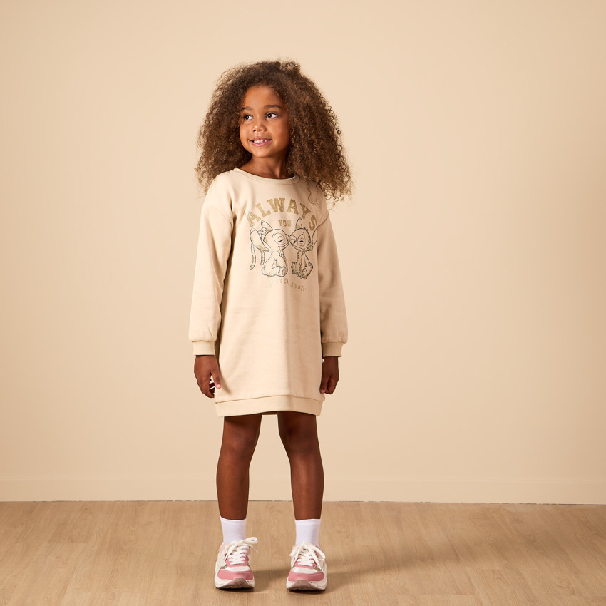 Robe manches longues print Stitch Disney pour fille