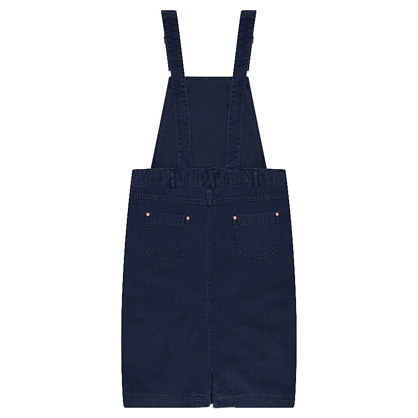 Junior - Robe salopette en coton dobby avec texte printé et poches 