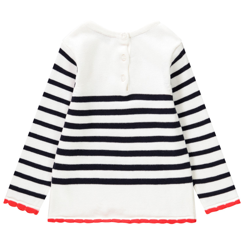 Pull marinière avec patch pour bébé fille 