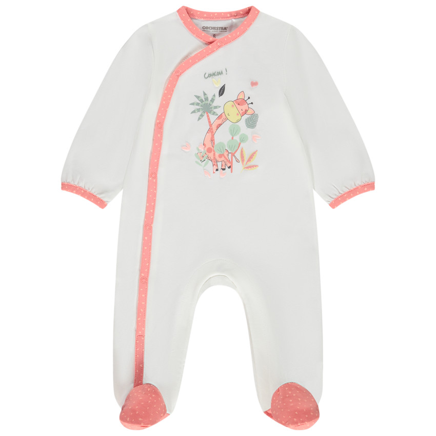Dors-bien print girafe pour bébé fille avec ouvertures différentes selon l'âge 