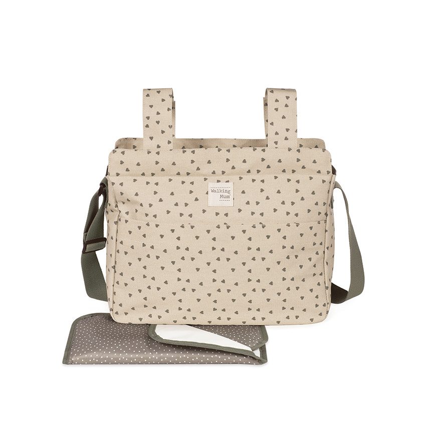 Sac à langer avec tapis imprimé cœurs Poppy mousse