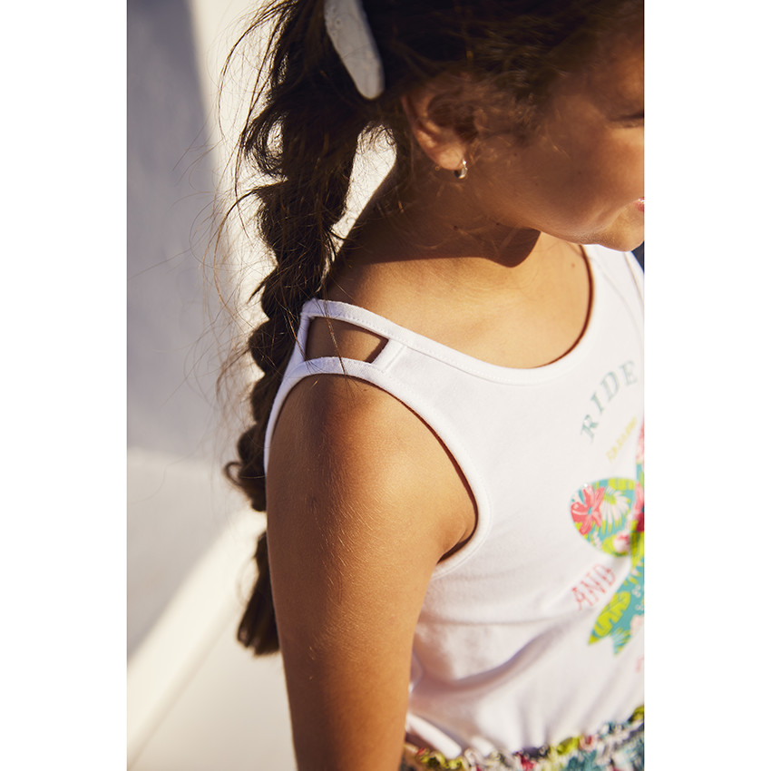 Robe effet 2 en 1 imprimé tropical pour fille 