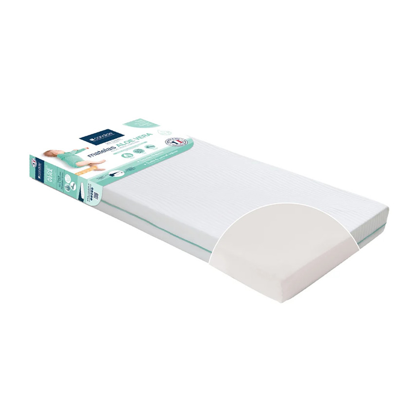 Matelas Aloé Vera déhoussable - 60 x 120 cm 